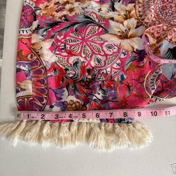 Umgee Kimono Medallion Floral Tassle Coverup Cardigan Colorful Women’s Size 1XL - Picture 6 of 13